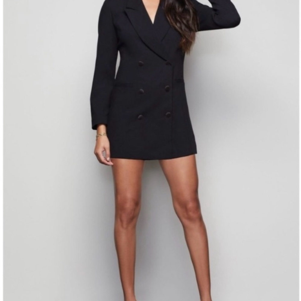 Good American Exec Black Blazer Dress